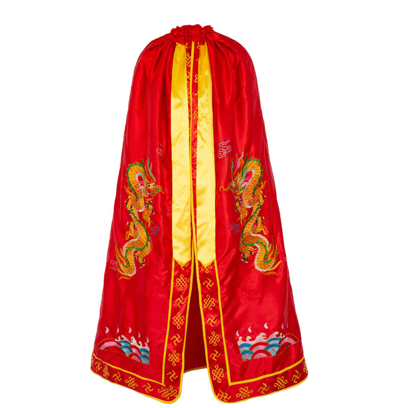 精致神龙万字边披风佛像菩萨娘娘神像神仙衣服斗篷可订 红色 0.8米