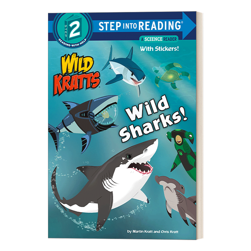 【二手书】Step into Reading 2 Wild Sharks Wild Kratts 野生鲨鱼 英文版 进口英语原版书籍 英文原版