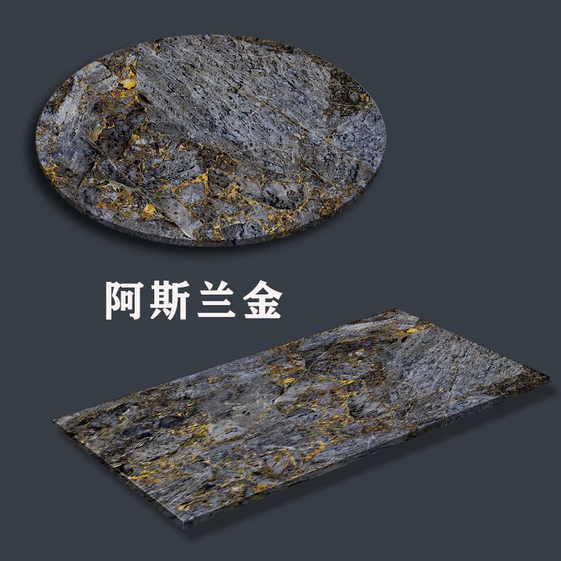 润华年奢石纹理人造大理石台面定制圆形方形异型茶几面餐桌吧台面板