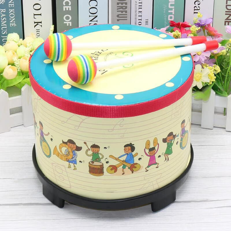 智多多幼兒寶寶早教音樂玩具奧爾夫樂器敲擊打鼓兒童智力玩具1-2- 韓版敲擊鼓(含2個錘)