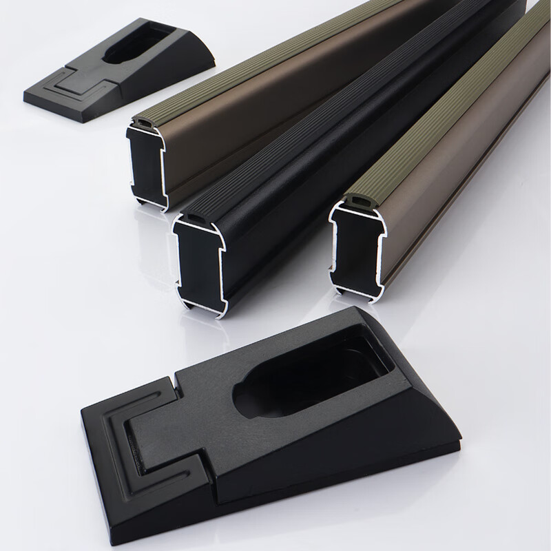 固朵加厚防滑挂衣杆衣橱扁横杆衣通杆衣柜挂衣杆挂衣杆柜内法兰超厚 香槟色31-50CM【送法兰】