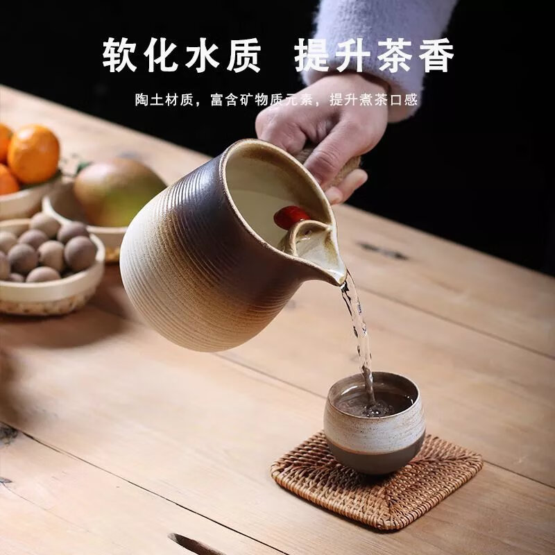 围炉煮茶室内家用烤火炉器具全套配件网红罐罐烤茶壶装备碳炉一套 经典煮茶罐【渐棕】