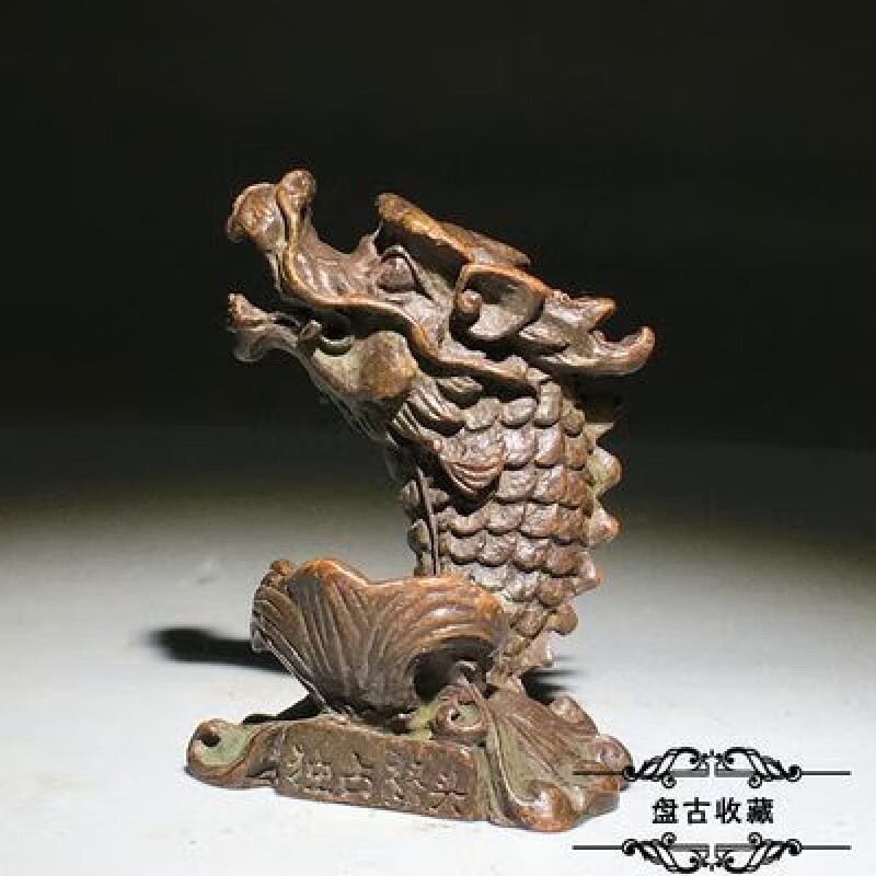 wcz鸱吻摆件厨房古玩实心雕刻上古神兽螭吻龙头鱼身摆件桌面茶宠装饰