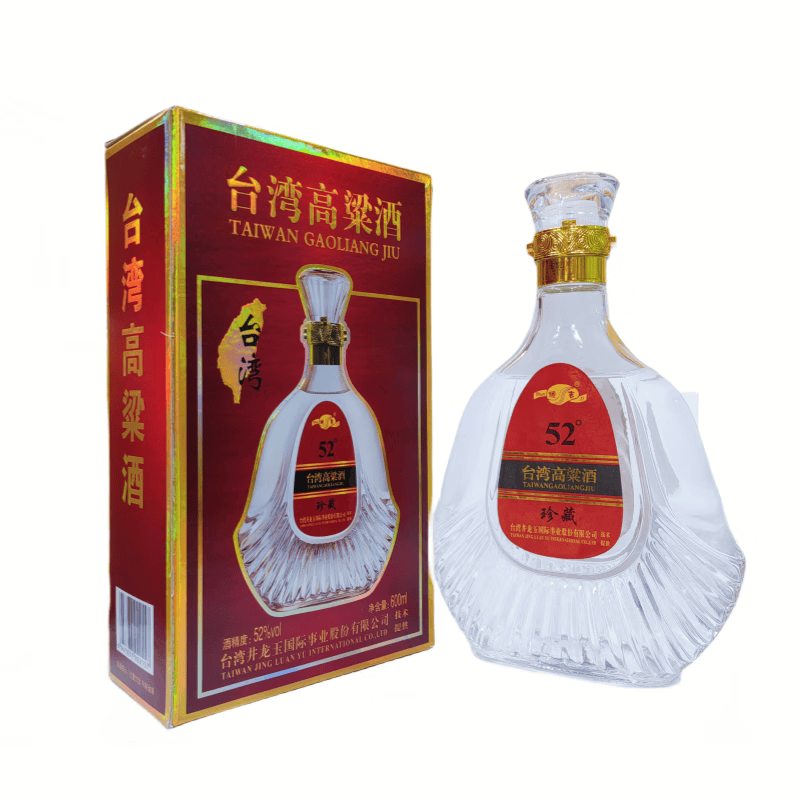 顺吉台湾高粱酒52度600ml珍藏高粱 台湾工艺浓香型高度白酒礼盒酒