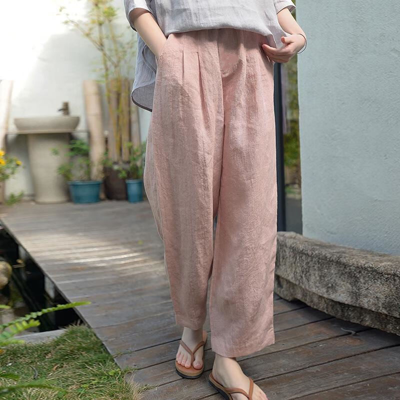 官方素素棉麻-粉色 官方素素m 建议80-100斤