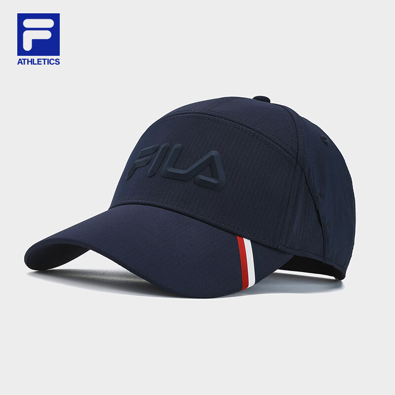 FILA 斐乐官方男款棒球帽2024春季新款高尔夫运动帽遮阳帽鸭舌帽 传奇蓝-NV XS