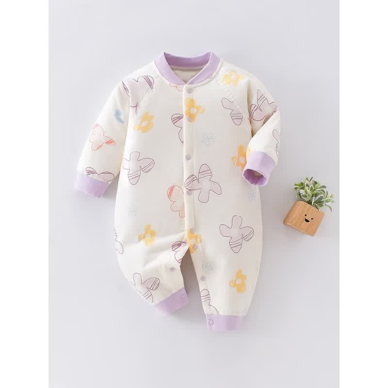 温小影 HELLO YING婴儿衣服秋冬款纯棉40克薄棉连体衣对开哈衣男女宝宝保暖棉衣棉服 小鹿【薄棉连体衣】 90cm