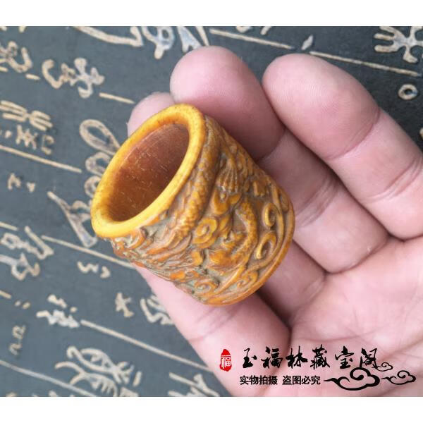 糜鸿(miehone)西藏老料牦牛骨戒指骨扳指 戒指 指环文玩骨把玩件指环