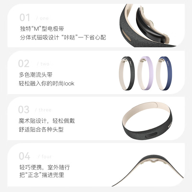 BrainCo强脑【绑带款】 Easleep深海豚脑机智能安睡仪 深睡睡眠监测 头部按摩 睡眠仪 送爸妈圣诞礼物年会 礼盒装-绑带款