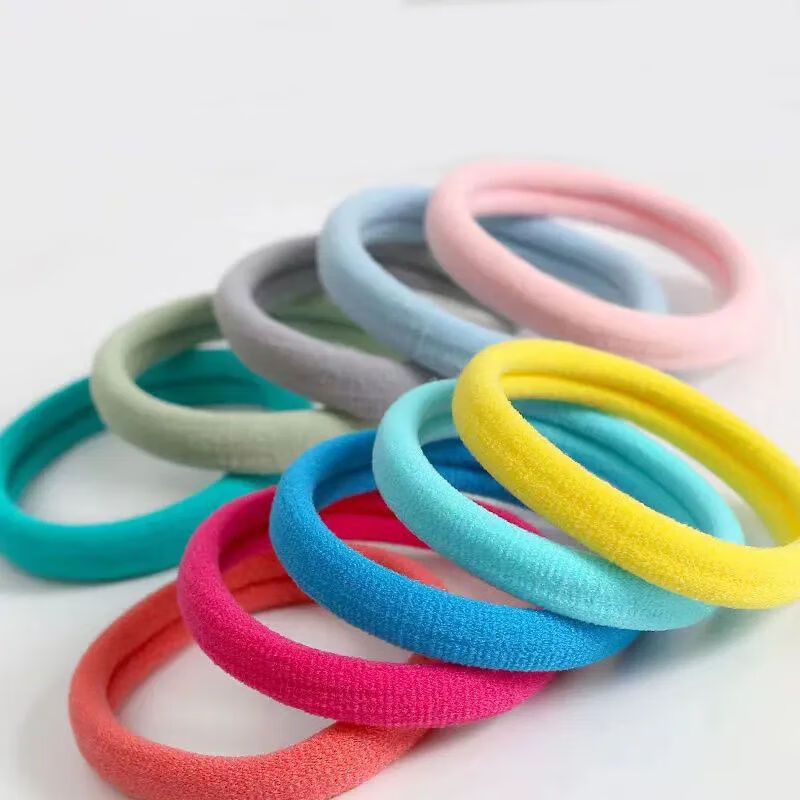 头绳发圈橡皮筋女扎头高弹力耐用粗黑色网红扎头发绳马尾简约皮套 混色10根【高弹力皮筋】