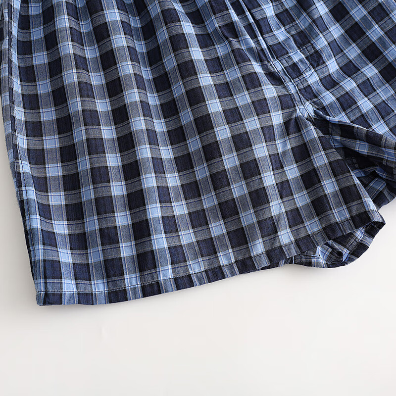 AB男士【3条】纯棉宽松透气简约格子短裤沙滩裤舒适男家居裤阿罗裤 混色【3条】 XL