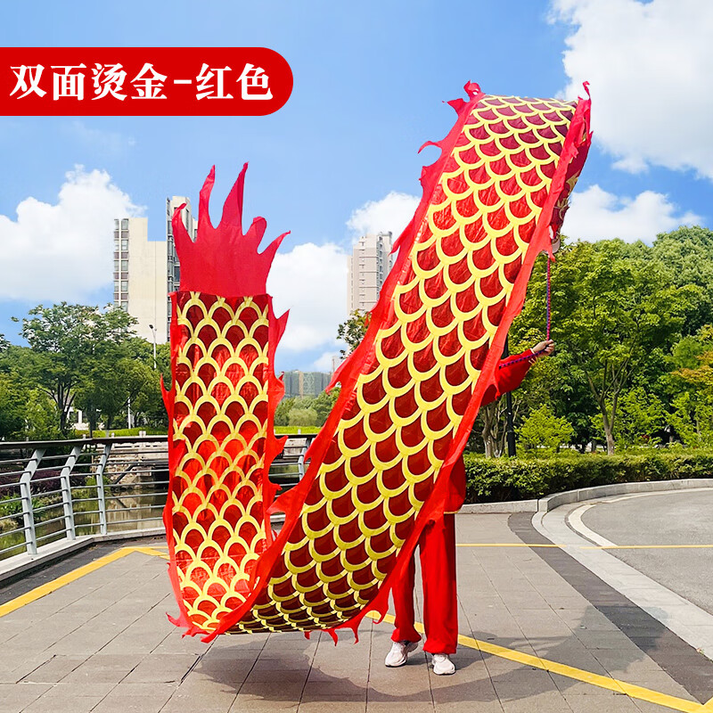 博纳思广场舞龙彩带健身龙手甩龙中老年人耍龙头钢架道具运动中国龙