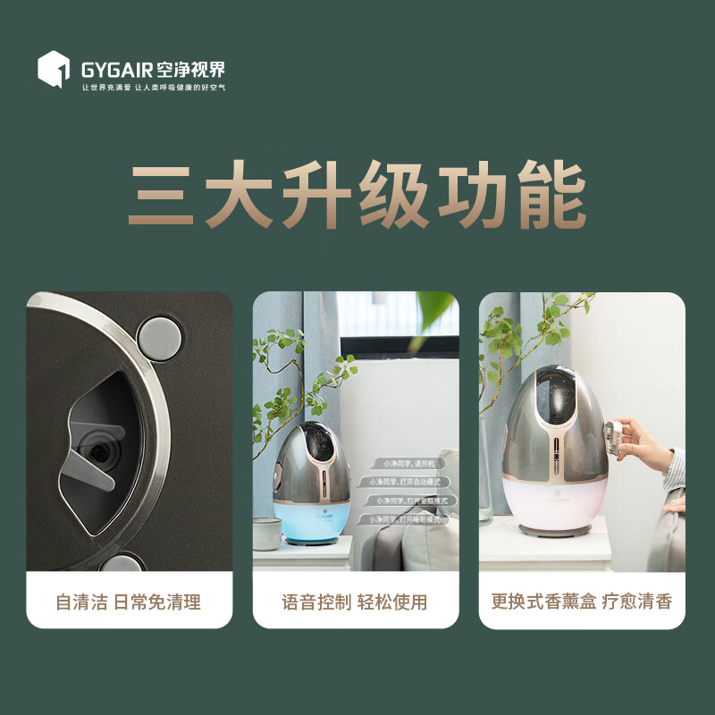 GYGAIR空净视界森林氧吧3.0pro版清源界PLUS智能版睡眠仪负离子发生器负氧离子有效缓解鼻炎空气净化器 深空灰3.0Pro
