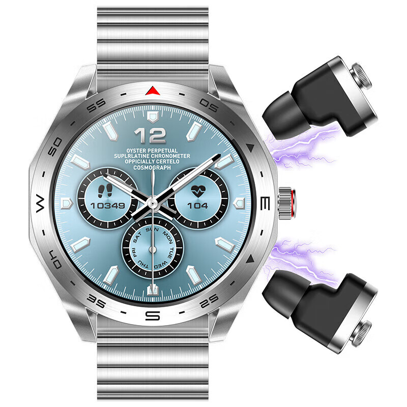 铭胜酷gt9耳机手表二合一蓝牙圆盘gt8智能血压血氧心率健康监测gt4pro