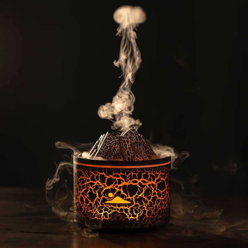 图姆斯卡莱星仿真熔岩火山香薰机双色火焰加湿器满屋子烟雾缭绕香氛