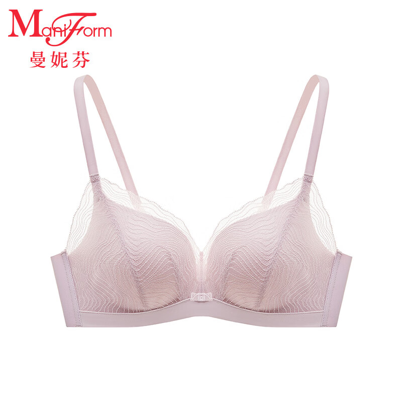 曼妮芬曼妮芬女士性感蕾丝内衣软钢圈聚拢文胸舒适无痕胸罩 紫色 80C