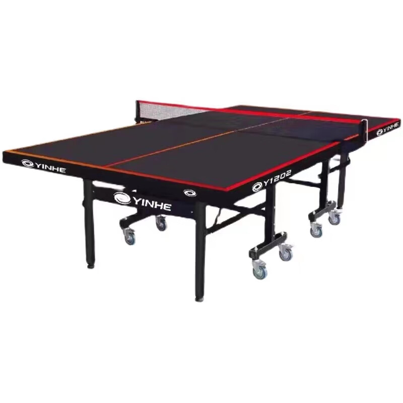 99新银河乒乓球桌25mm大赛级黑色台面可移动乒乓球台y1202彩色线 黑面