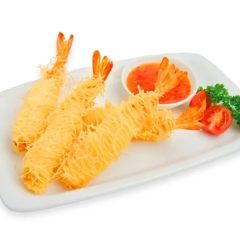 墨之瑶千丝万缕虾 香酥情侣虾黄金面线虾西餐厅油炸海鲜小吃冷冻半成品