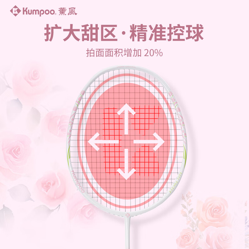 薰风(KUMPOO)新款碳素纤维羽毛球拍RS01双拍超轻熏风k520pro入门初学训练球拍 RS-01对拍 初恋粉+碧落蓝 成品拍