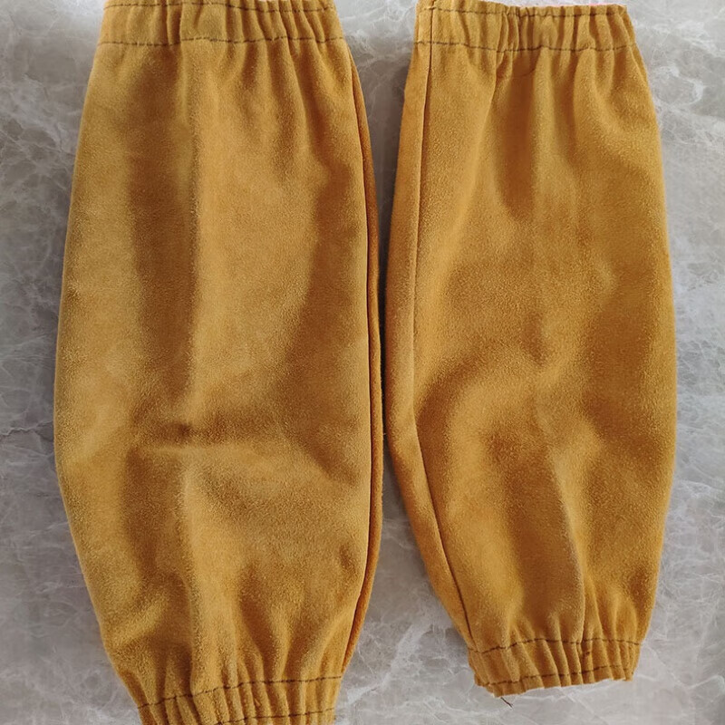 牛皮直筒套袖 松紧带可调节焊工手臂防护防烫防火花套袖焊接套袖 均码