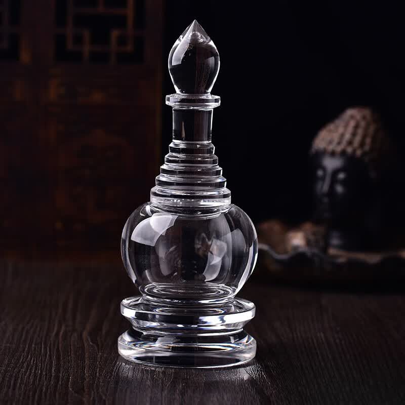 陌晨 moeycior天然白水晶舍利塔塔装藏舍利子白水晶塔舍利塔摆件嘎乌
