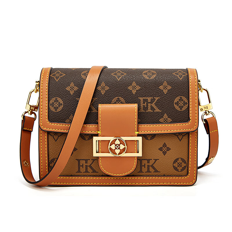 chaseng&keith新品包女斜挎包老花宽肩带小众轻奢女包同款小方包女