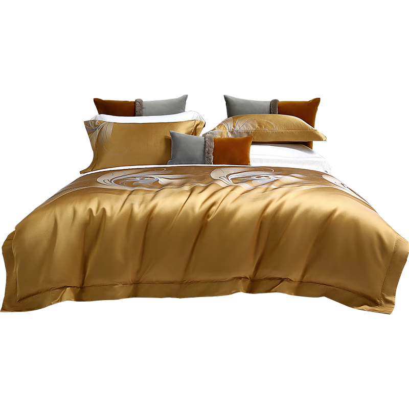 水星家纺四件套床上真丝床单裸睡高级感轻奢高级四件套双人被套枕套1.8m床