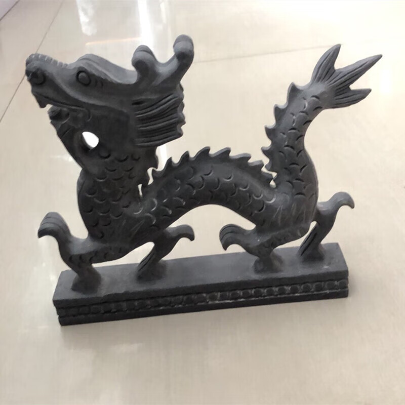 万棠石雕龙石头龙摆件龙凤呈祥青石龙晚霞红雕塑二龙戏珠房顶龙吉祥物