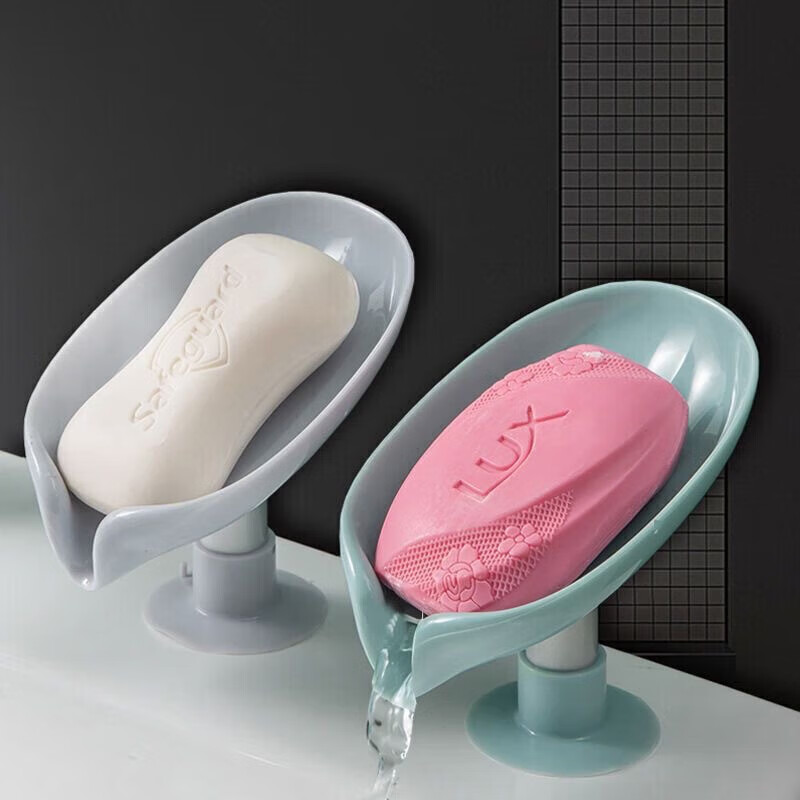 笛芳肥皂盒香皂置物架吸盘壁挂式免打孔创意沥水架不积水家用收 颜色随机1个 1层