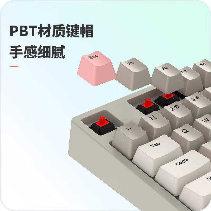 ikbc W210时光灰无线键盘机械键盘无线cherry机械键盘樱桃键盘游戏办公键盘108键红轴