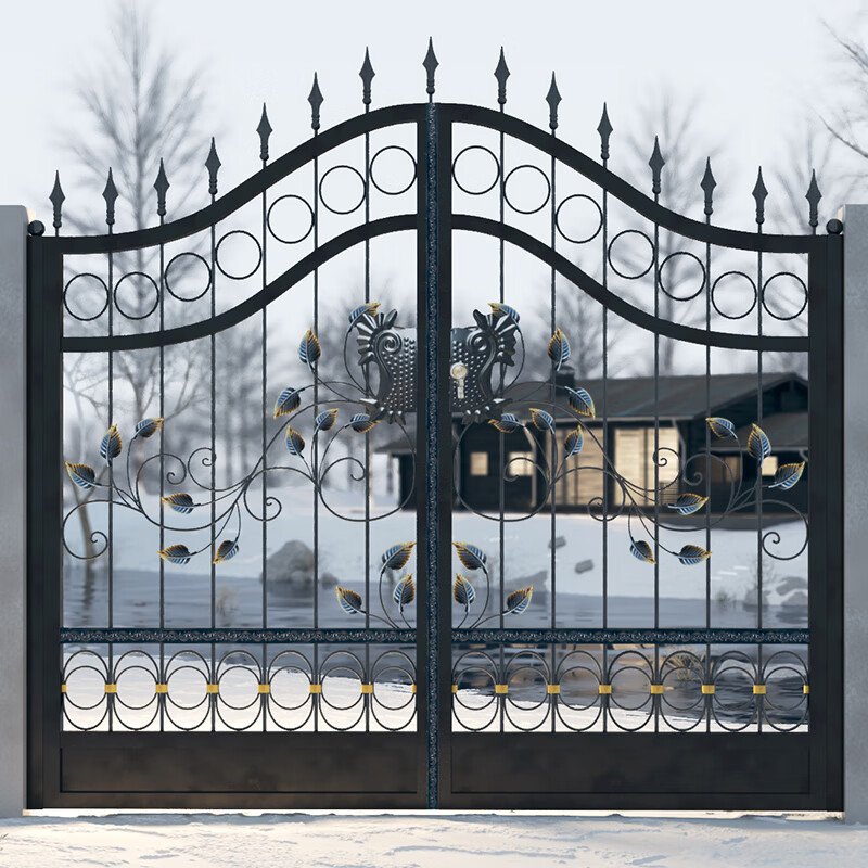米詅欧式简约庭院入户门防盗门铁艺大门幼儿园学校户外别墅铁门花园门