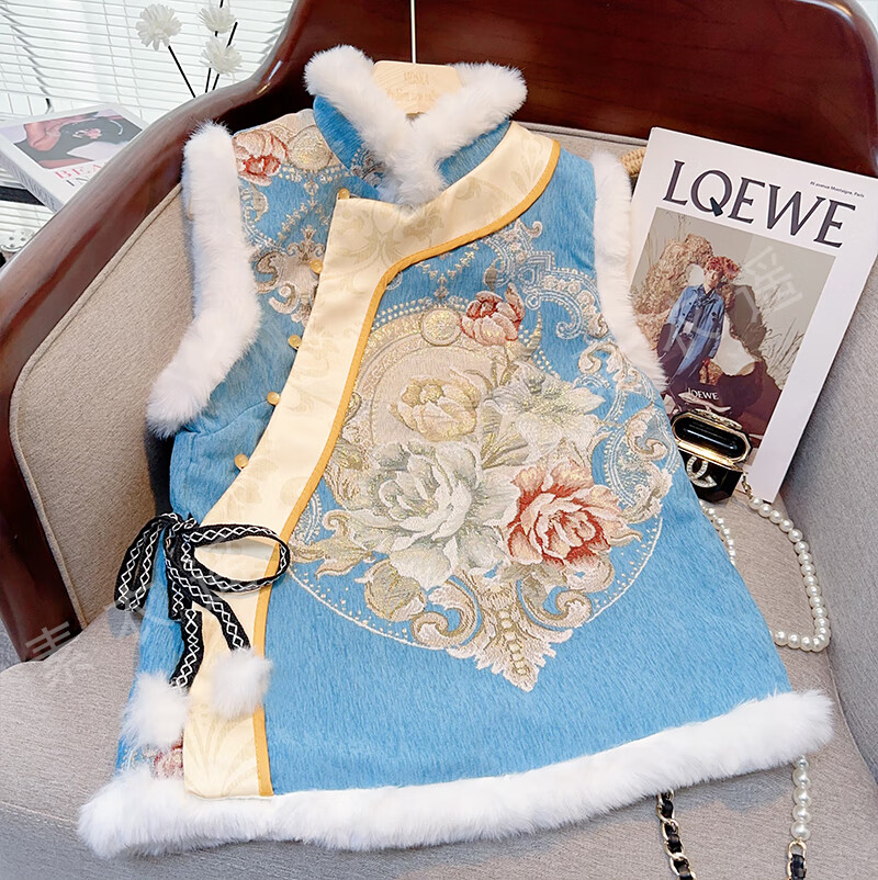 凡苏唐装马甲女加棉汉服夹棉背心外套秋冬装新中式古装旗袍民国风坎肩