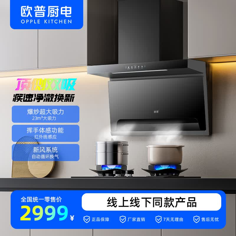 欧普照明（OPPLE）/一级能效/自动清洗/爆炒/联动/家用抽油烟机/CXW-238-YQ02