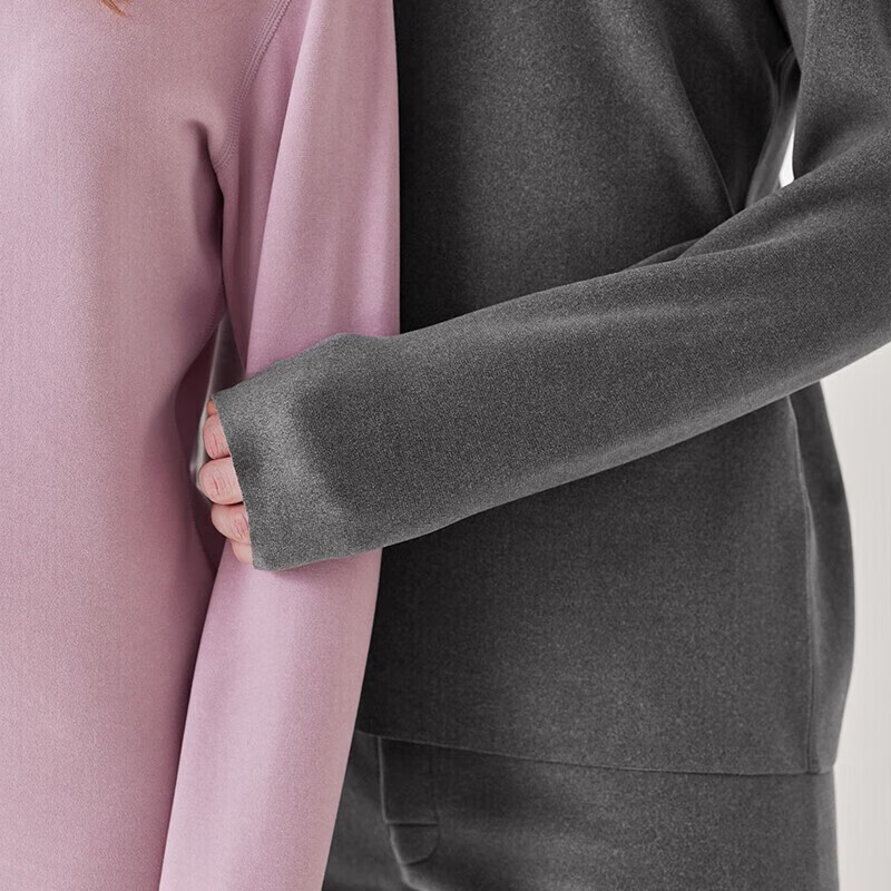 芬腾情侣秋季保暖内衣秋衣秋裤套装女士羊毛蚕丝德绒男冬天打底衫 深灰【单男款】 L 建议:女110-124斤,男126-146斤