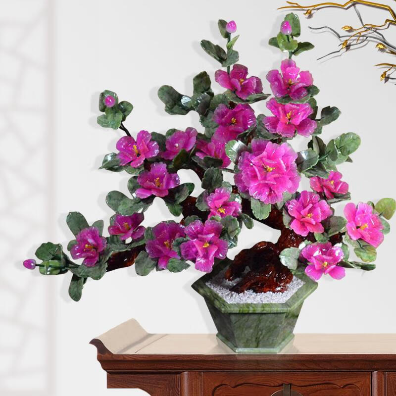 家小优轻奢新中式不凋零玉石雕刻牡丹花玉器创意玉石玉器玉雕牡丹花