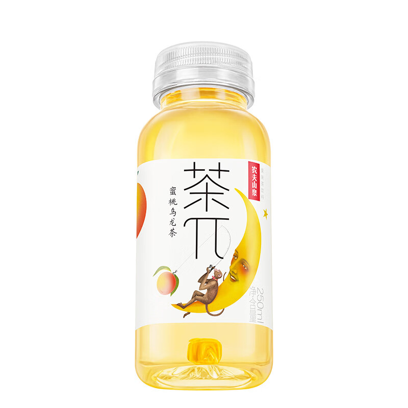 农夫山泉 茶π（茶派） 茶饮料 蜜桃乌龙茶250ml*12瓶 量贩装年货饮品