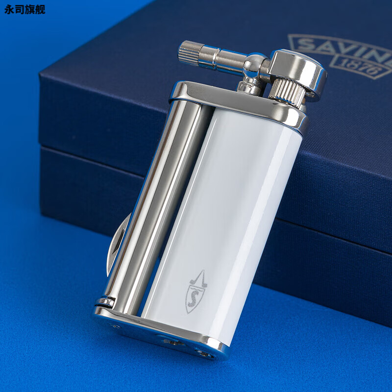 智宙打火机送老公沙芬烟斗打火机专用斜火气体砂轮火石明火进口品牌老