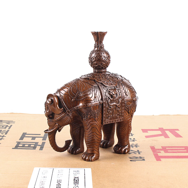 玄大师紫铜太平有象摆件泰国吸水铜象装饰品金属吸财大象工艺品 太平