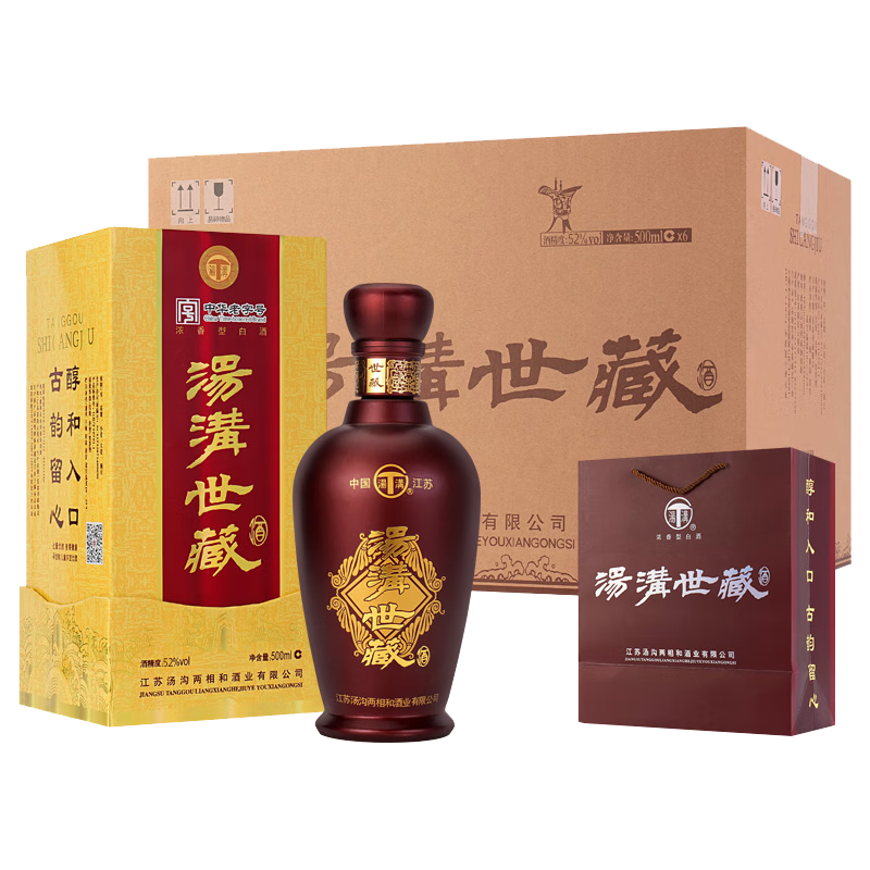 ���� ����һ�� 42��/52�� Ũ���Ͱ׾�  ������������ӭ������ 52�� 500mL 6ƿ ���߶����京����� 1163.92Ԫ