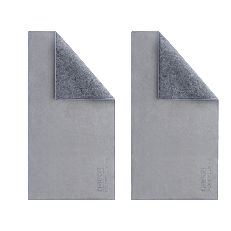 雅高麂皮洗车抹布30*75CM2条装 吸水纤维绒擦车巾车载无痕抹布