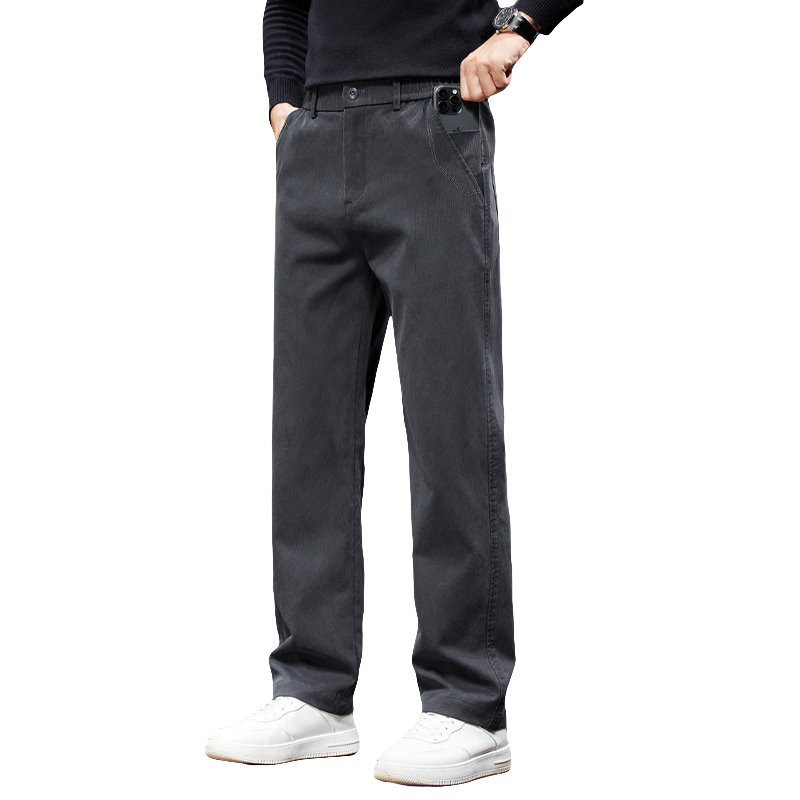 皮尔卡丹（pierre cardin）裤子男秋冬季商务休闲直筒裤男士宽松弹力天丝长裤男装 灰色 29