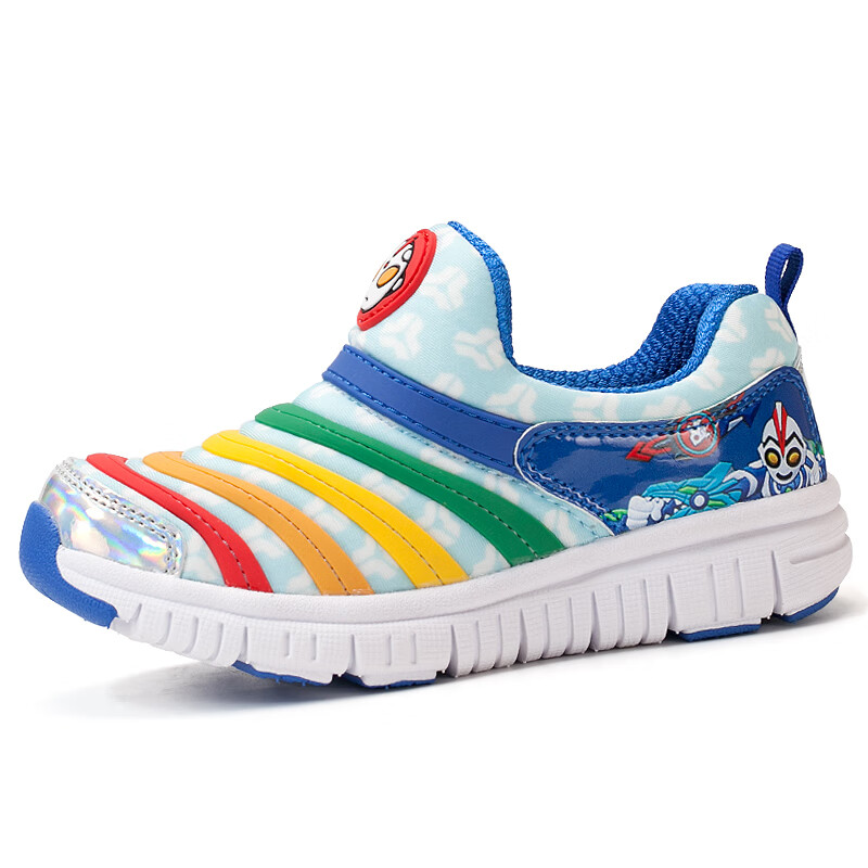 新百伦动感奥特曼毛毛虫童鞋男童2024新款春秋防滑透气网面中小童儿童