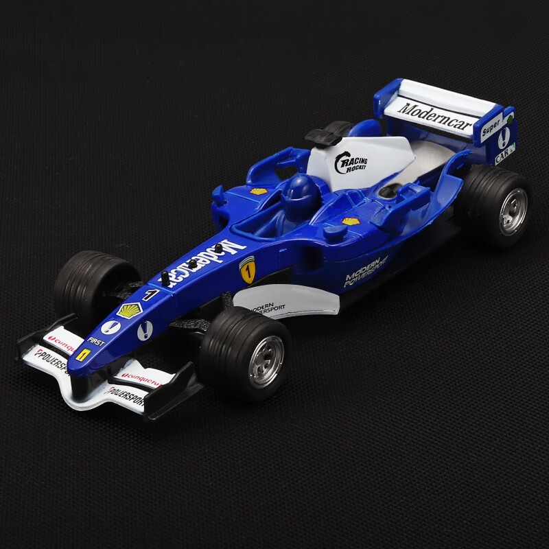 合金车模声光仿真拉力赛车模型儿童玩具车男孩 f1方程式赛车【蓝色】