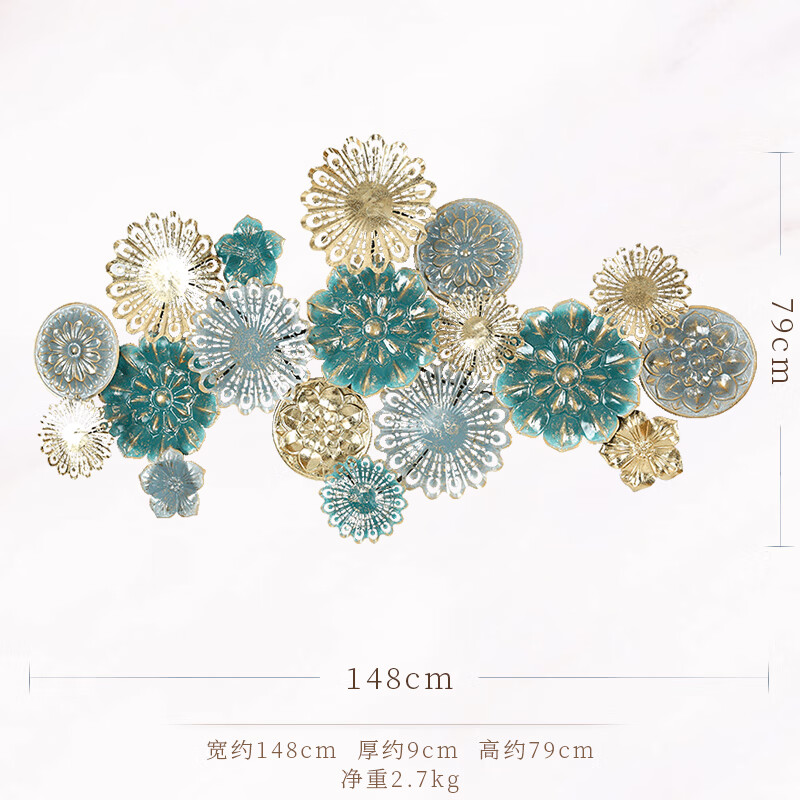 少嶼法式輕奢復(fù)古沙發(fā)背景墻面裝飾品掛件洛可可風(fēng)格鐵藝壁飾立體壁掛 洛可可