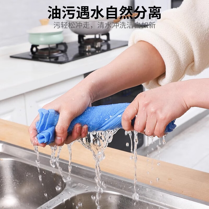 洗碗巾木纤维洗碗布抹布厨房专用吸水易清洗家用 6条洗碗巾