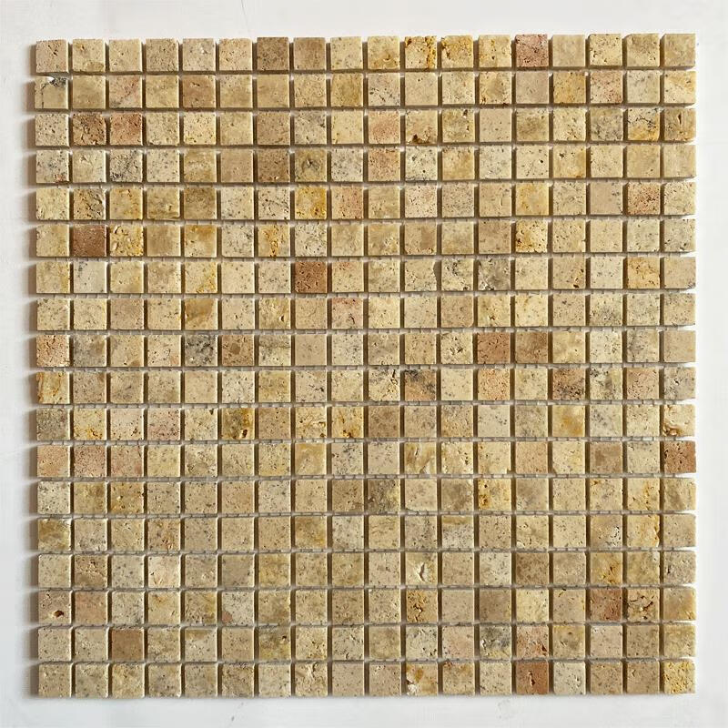 硕米黄洞石天然大理石石材马赛克瓷砖仿古背景墙浴室卫生间玄关地面