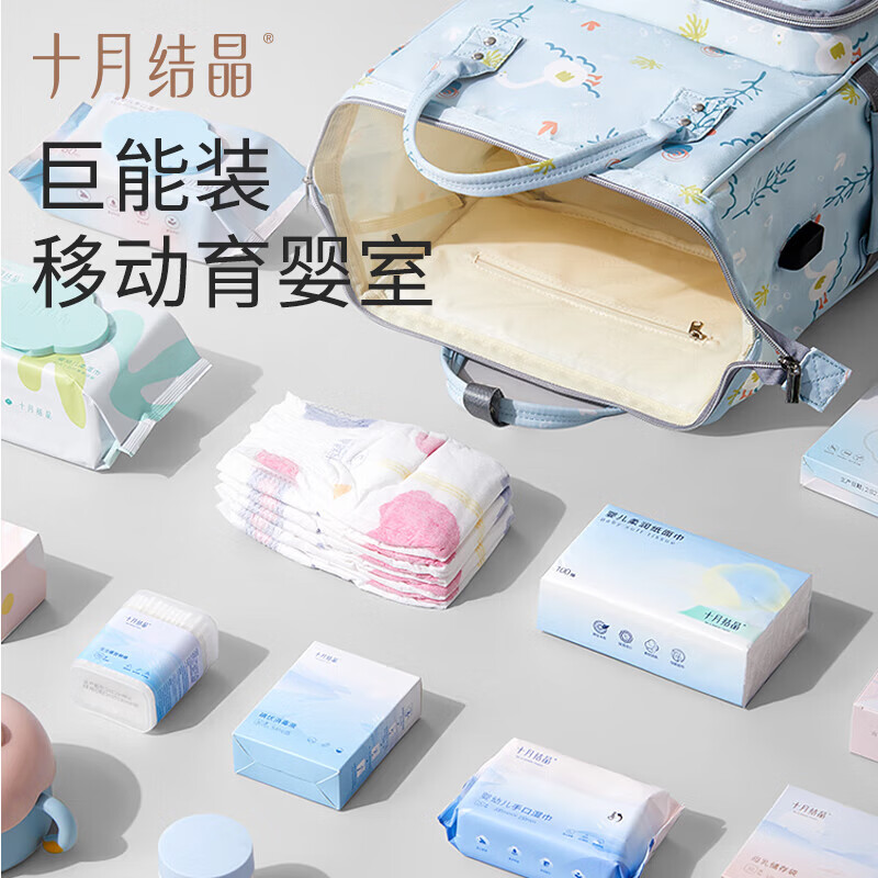 十月结晶妈咪包双肩妈妈包手提多功能大容量母婴新款时尚包 轻羽绿USB款【20L】