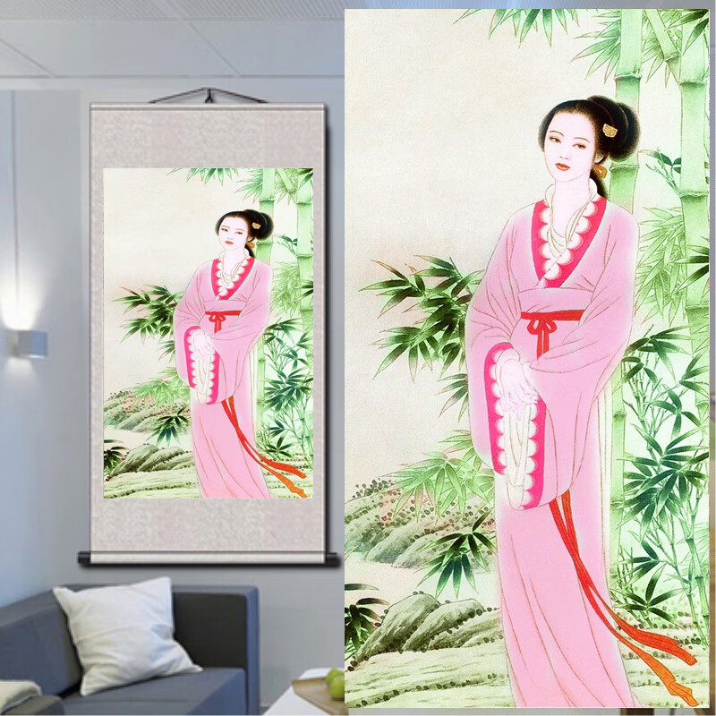 古代美女画 新款古代古典美人美女客厅字画装饰国画卧室人物工笔 a