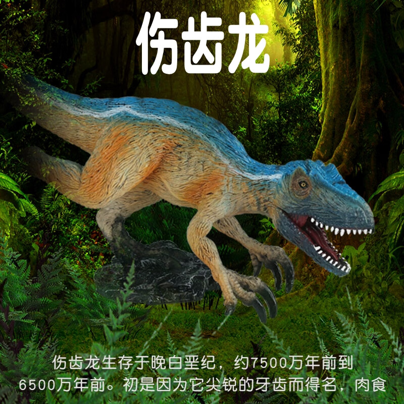 林畅模玩白垩纪恐龙玩具伤齿龙模型实心儿童仿真史前动物套装男孩认知
