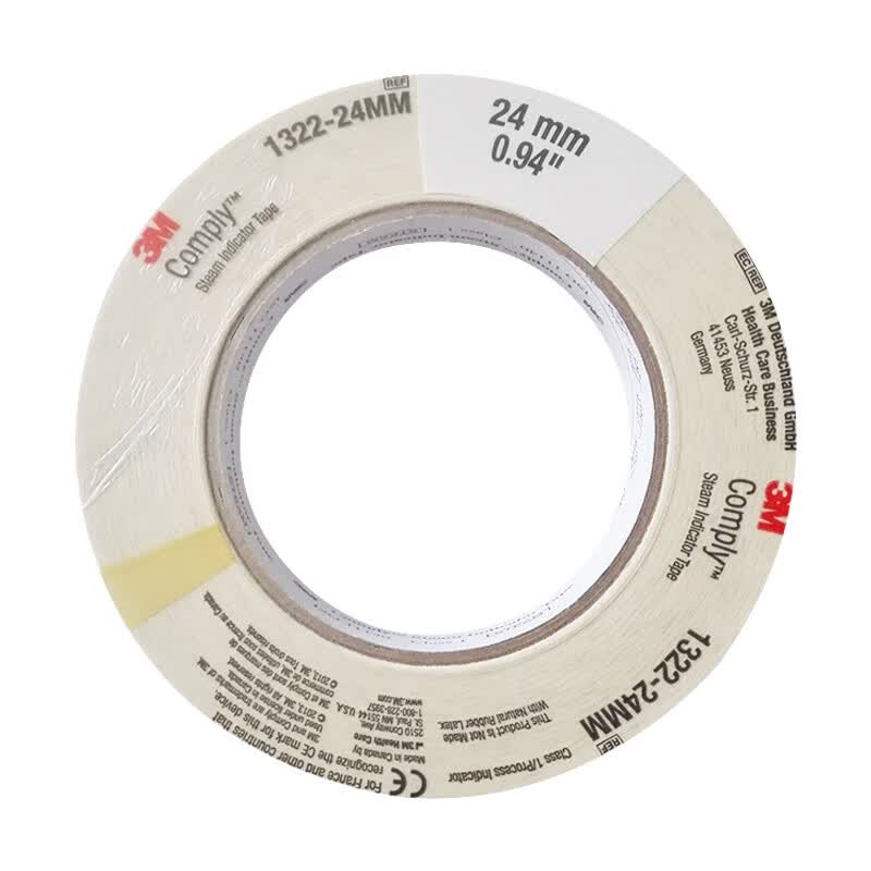 3M1322高压指示卡化学压力蒸汽胶带  消毒胶带1322灭菌变色胶带 压力蒸汽灭菌指示胶带 1卷装